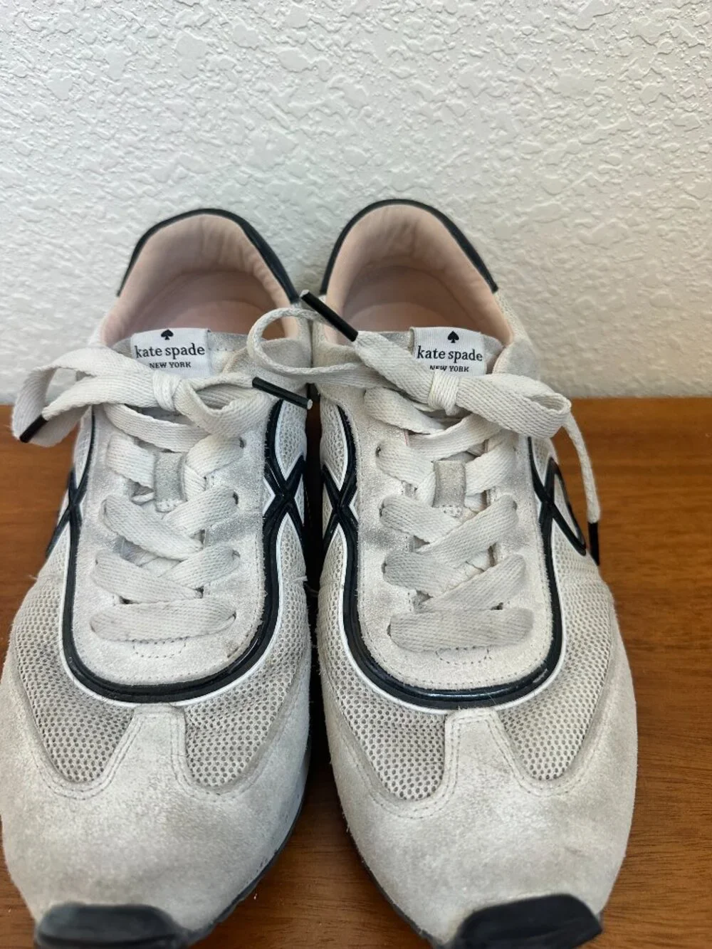 Kate Spade Black and White Brigitte Sneakers, 9